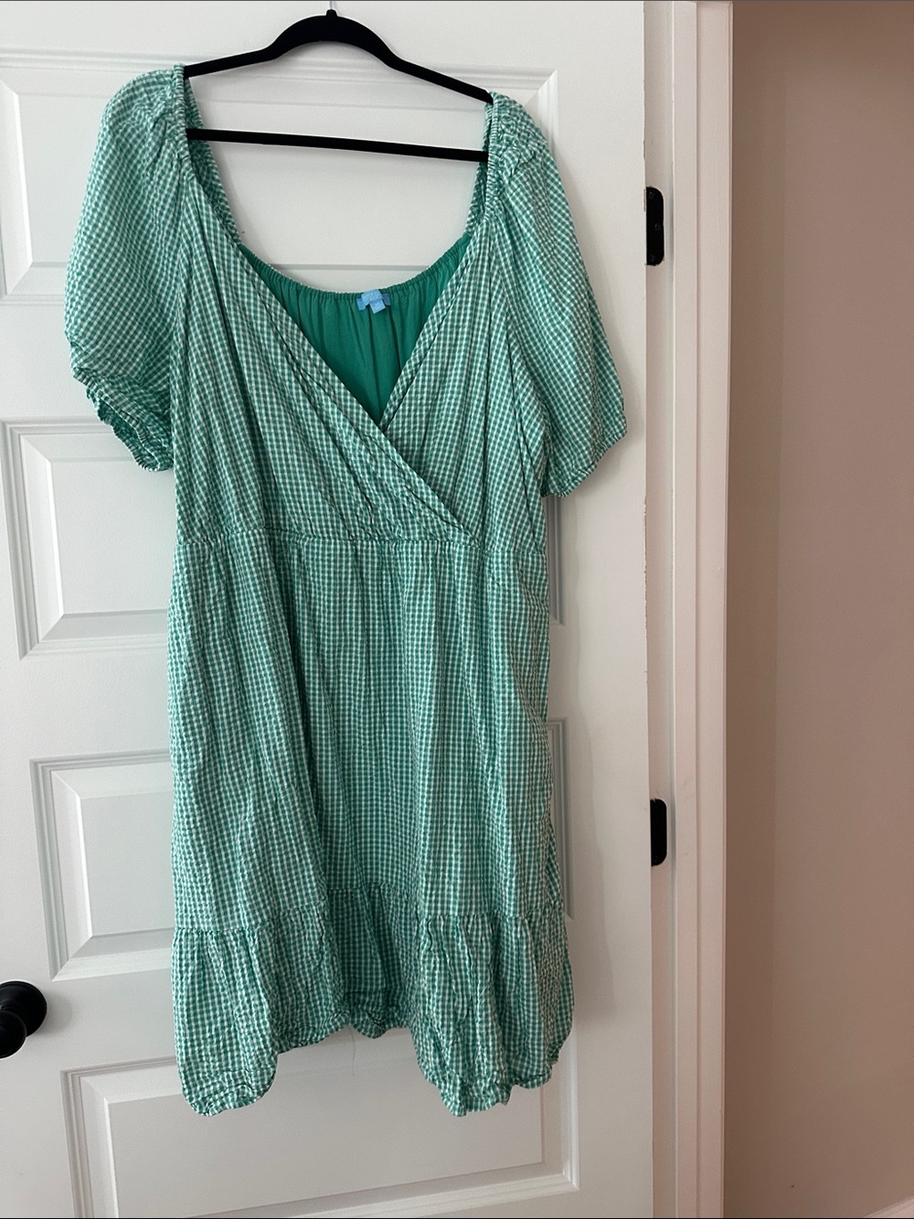 Draper James Mint Green Gingham Midi Dress
